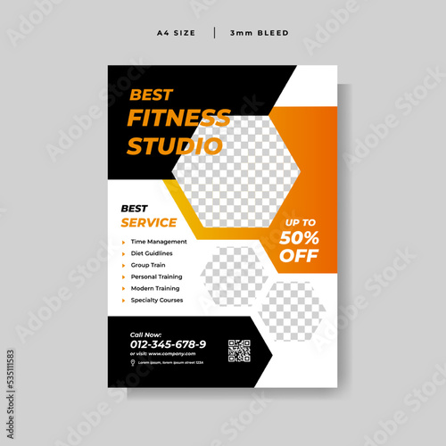 Modern Gym Fitness Flyer Vector template