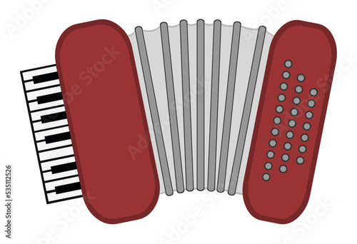 Vector illustration of accordion music instrument