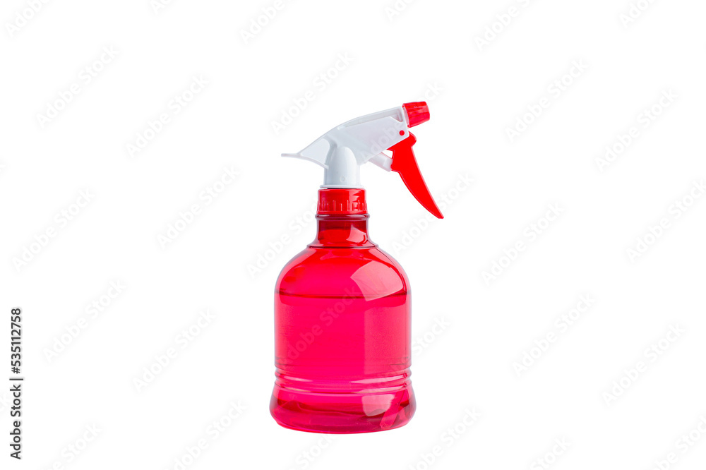 red plastic foggy water spray bottle isolated on transparent background red plastic foggy water spray bottle isolated on transparent background