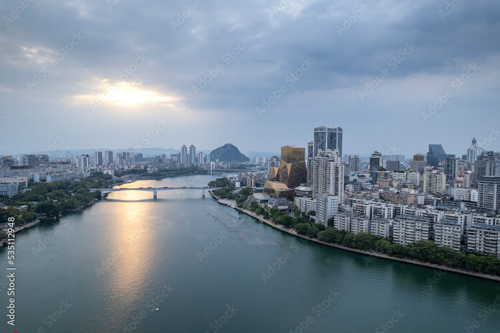 Fototapeta premium Liuzhou city skyline buildings in Guangxi China