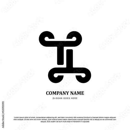 Pillar TT monogram initials letter logo concept