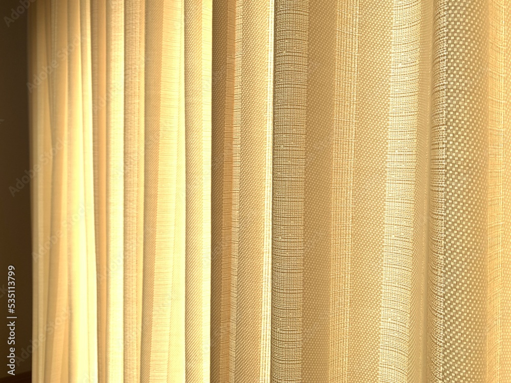 Obraz premium ベージュのカーテン