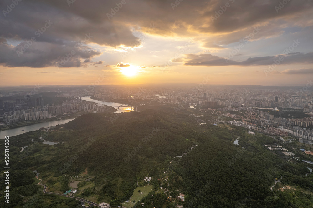 Nanning city buildings in Guangxi China