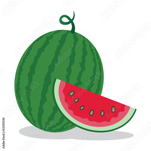 Red watermelon fruit vector illustration