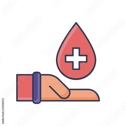 Redcross Blood World Humanitarian Day Icon Flat Design