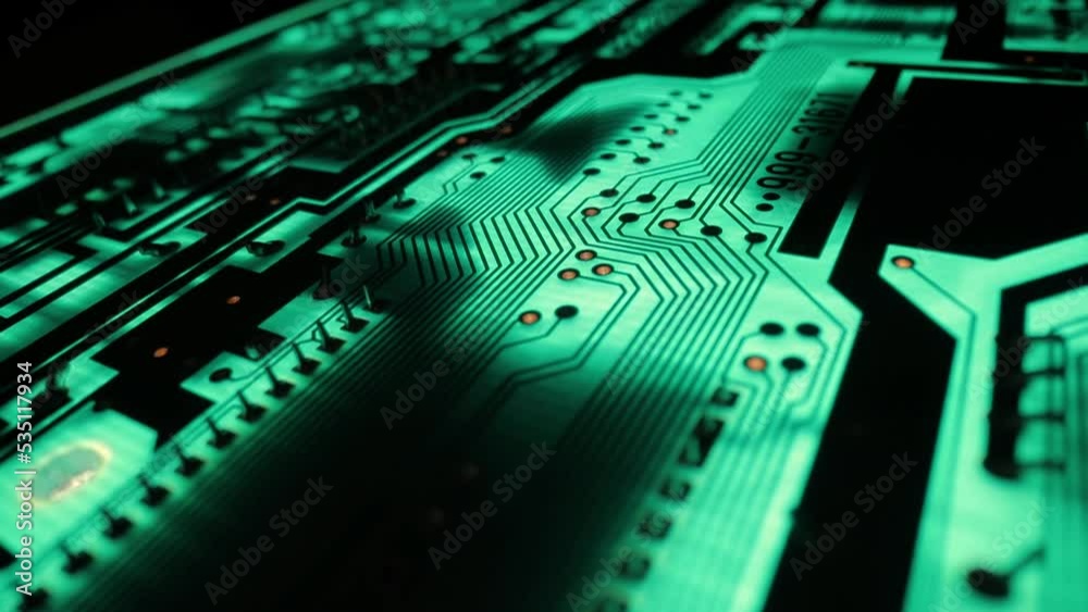 Circuit board electronics technology closeup