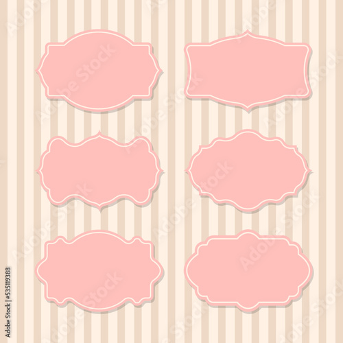 Vintage pink labels template set