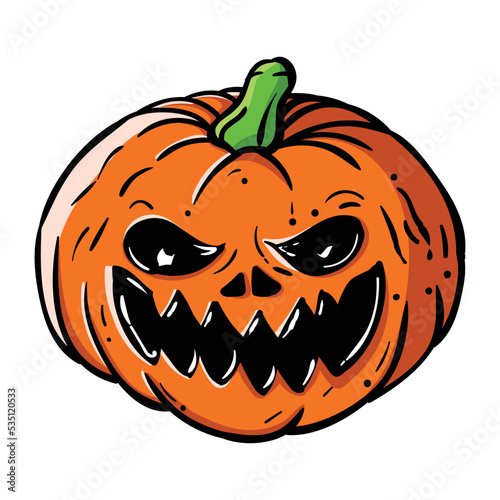 The illustration of pumpkin vector. Suitable for Halloween icon, sign or symbol.