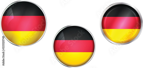 Round national flag pin of Germany.Circular vector flag of Germany