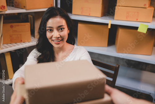 Packing goods for delivery ...