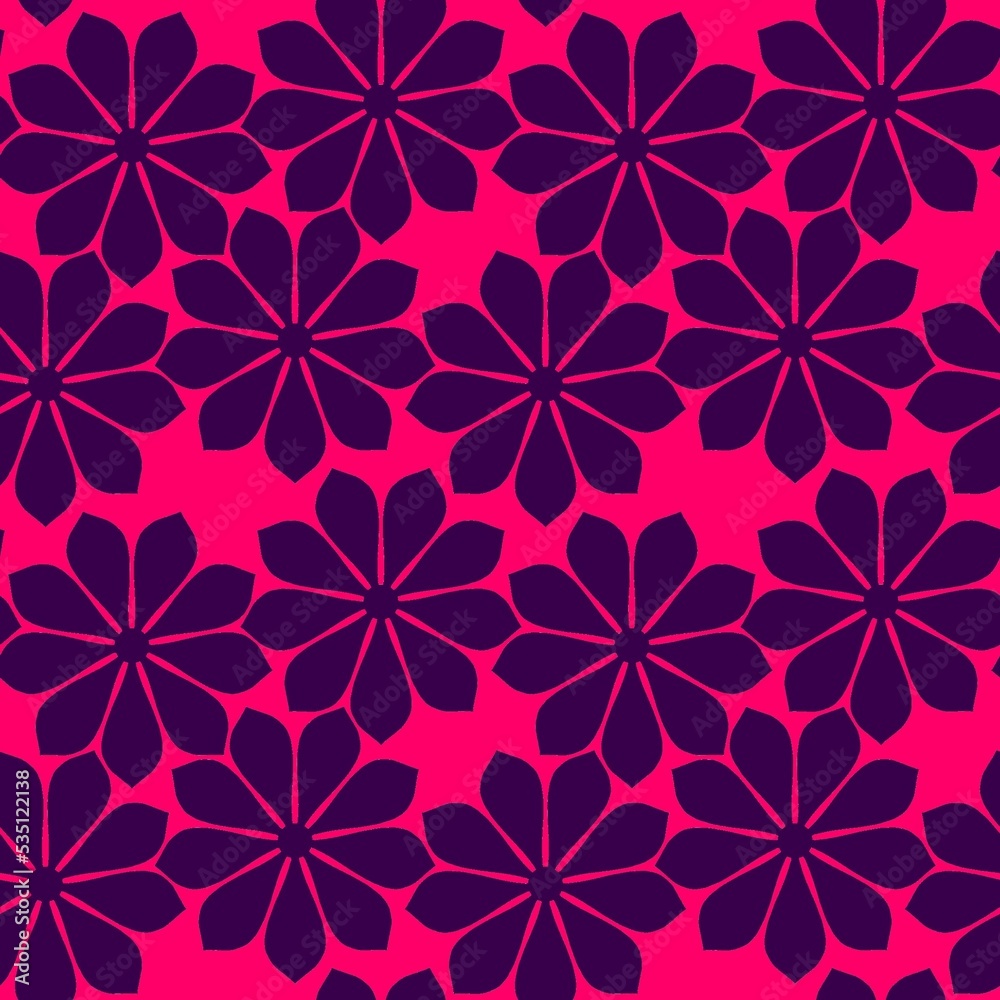 Pink and purple flowers Pattern 