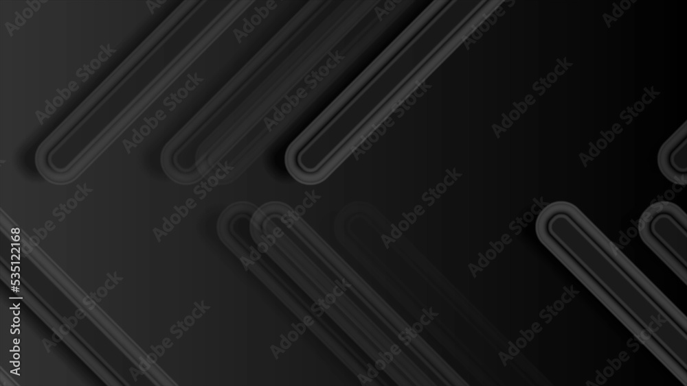 Black smooth stripes abstract hi-tech background Black smooth stripes abstract hi-tech background