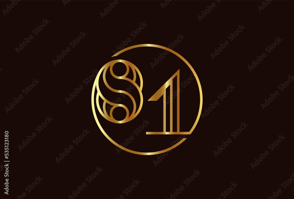 Number 81 Gold Logo, Number 81 monogram line style inside circle can be used for birthday and business logo templates, flat design logo, vector illustration Number 81 Gold Logo, Number 81 monogram line style inside circle can be used for birthday and business logo templates, flat design logo, vector illustration