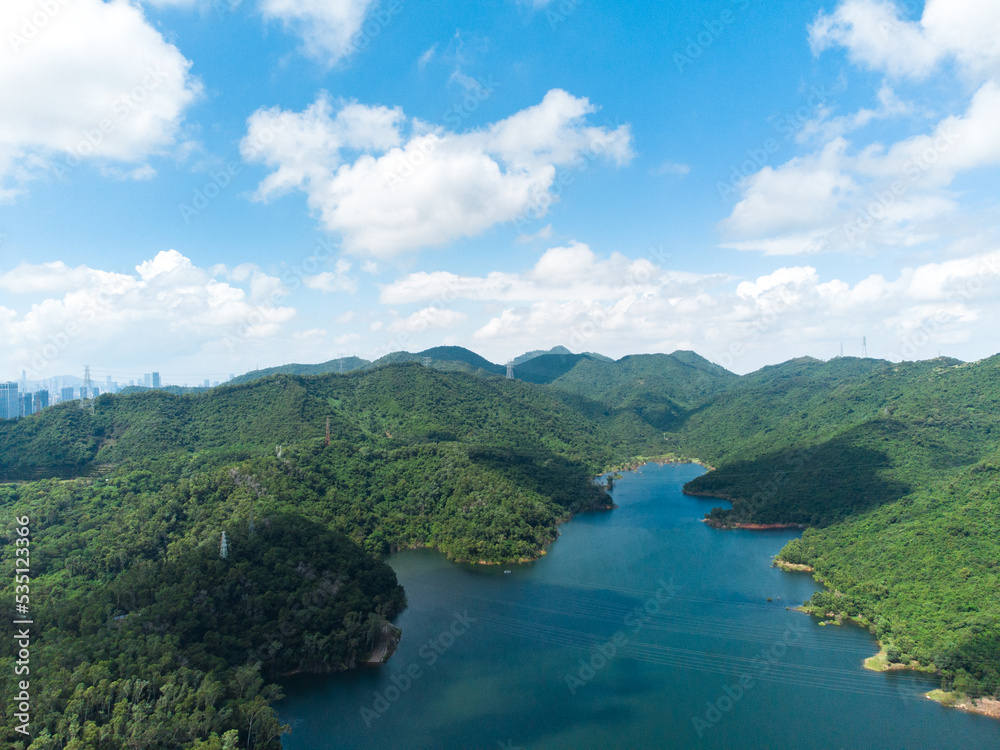 Aerial photo of Shenzhen Meilin Reservoir