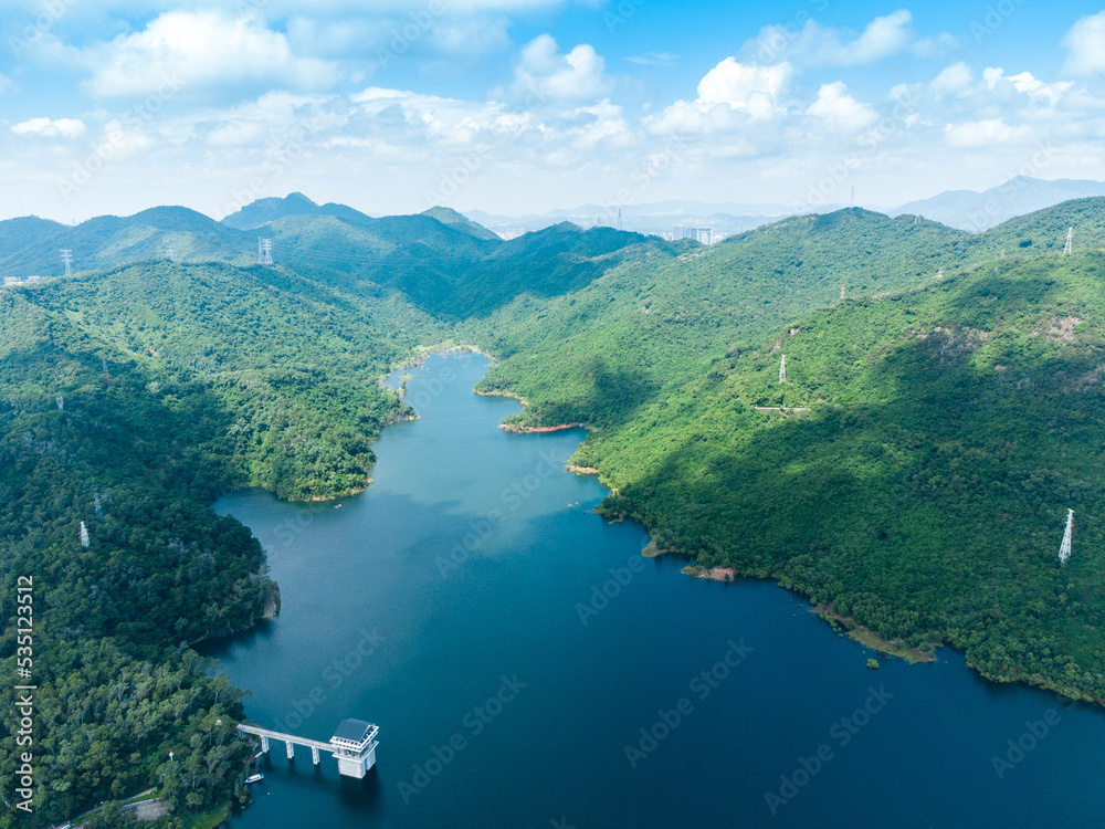 Aerial photo of Shenzhen Meilin Reservoir	
