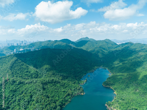 Aerial photo of Shenzhen Meilin Reservoir