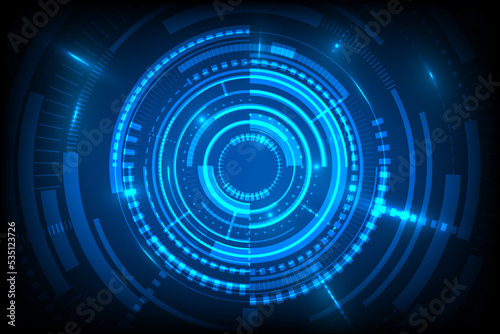 futuristic circle HUD display interface, abstract vector background