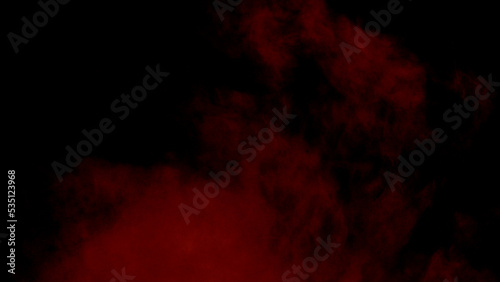 Scene glowing red smoke. Atmospheric smoke, abstract color background, close-up. Royalty high-quality free stock of Vibrant colors spectrum. Red mist or smog moves on black background