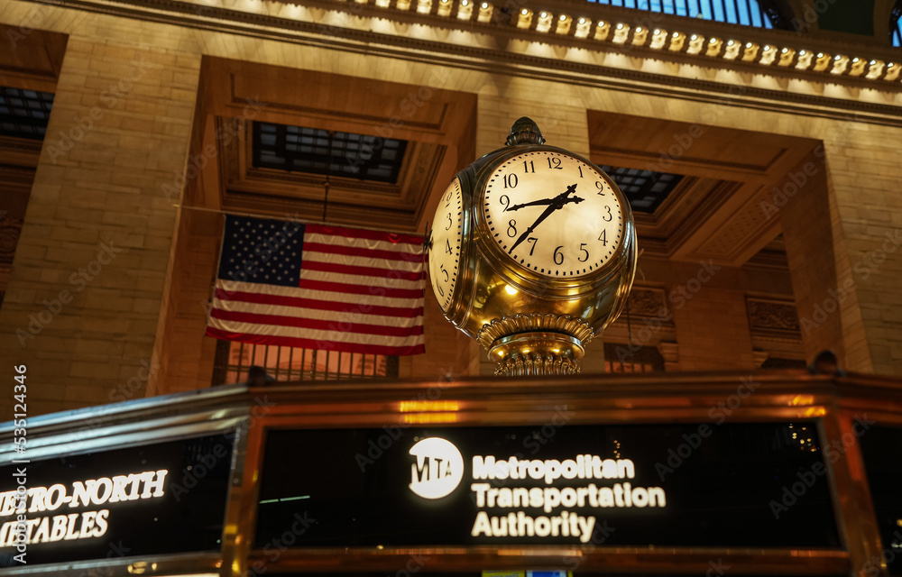 The most famous clock in New York. Landmark clock over the information