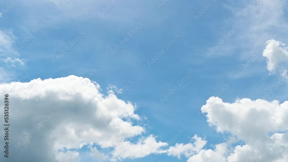 Timelapse of beautiful blue sky and white cloud with 4k resolution. The environment in the natural world. Timelapse of beautiful blue sky and white cloud with 4k resolution. The environment in the natural world.