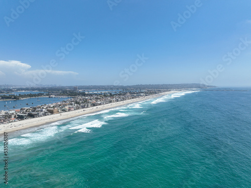 Aerial view of Mission Bay and beach in San Diego, California. USA. Famous tourist destination © Unwind