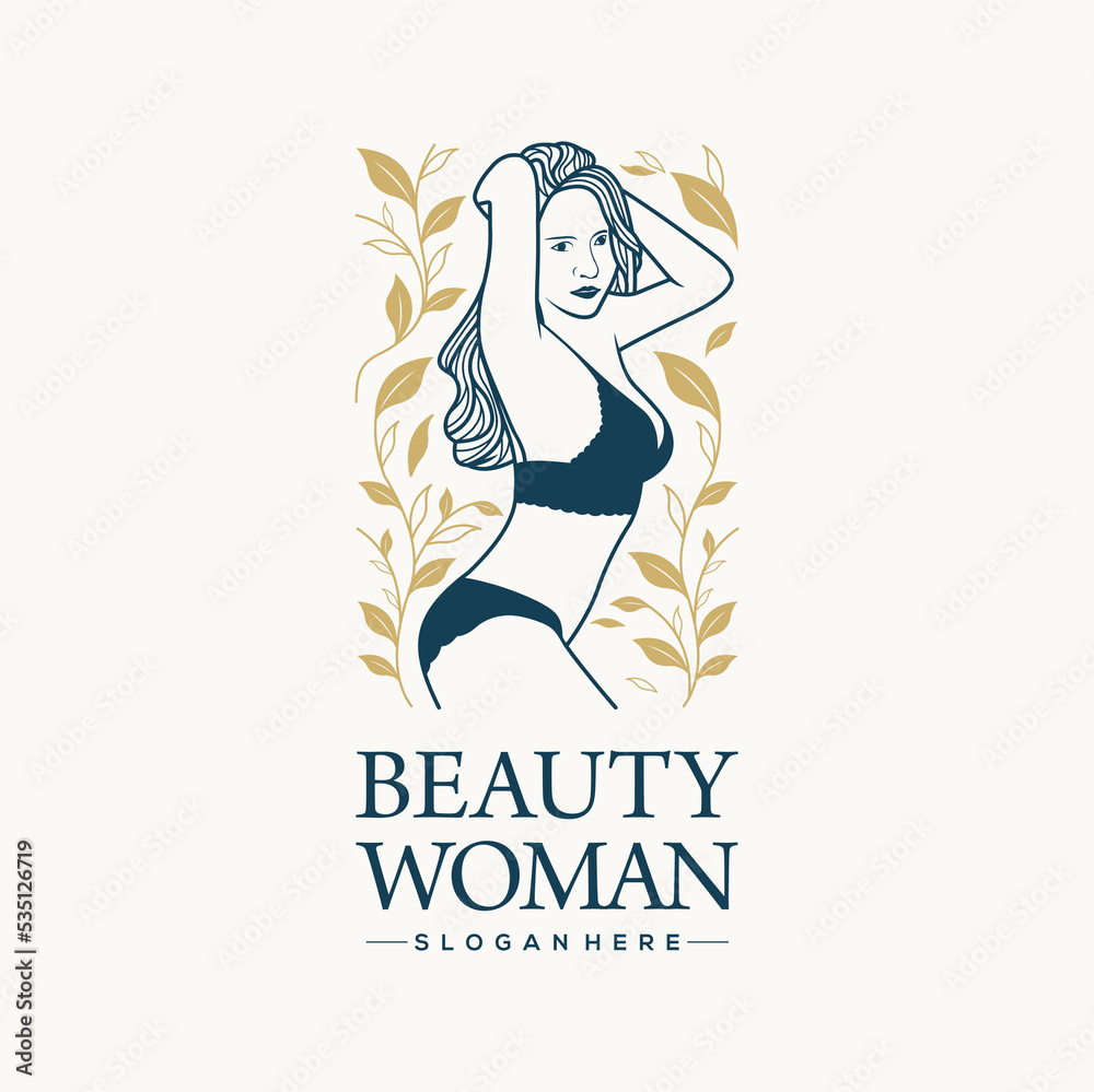 Beauty sexy woman luxury logo template Beauty sexy woman luxury logo template