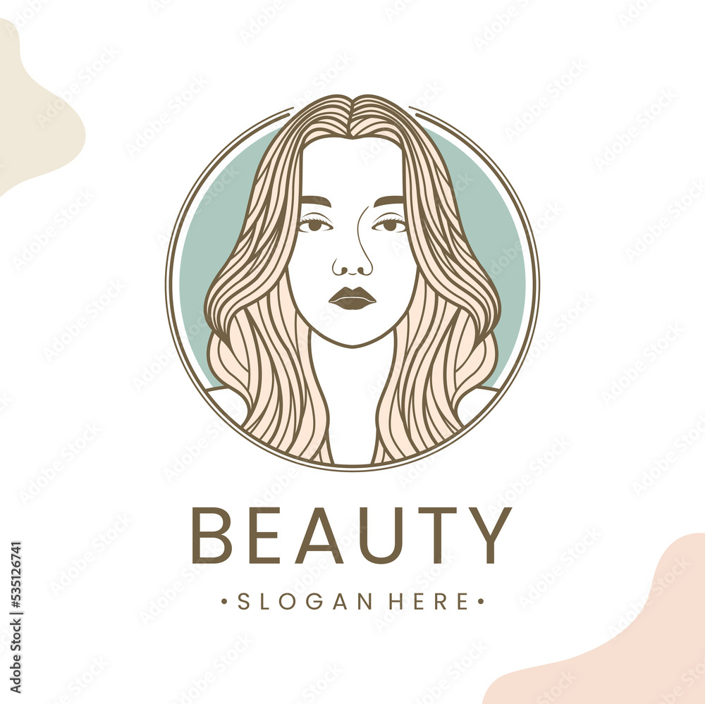 Beauty woman luxurious logo template