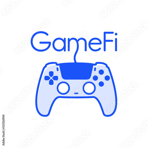 GameFi technology icon symbol. Blockchain game. Video game on blockchain technology. vector