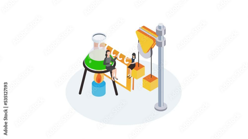 Female teacher doing experiment with her student Female teacher doing experiment with her student