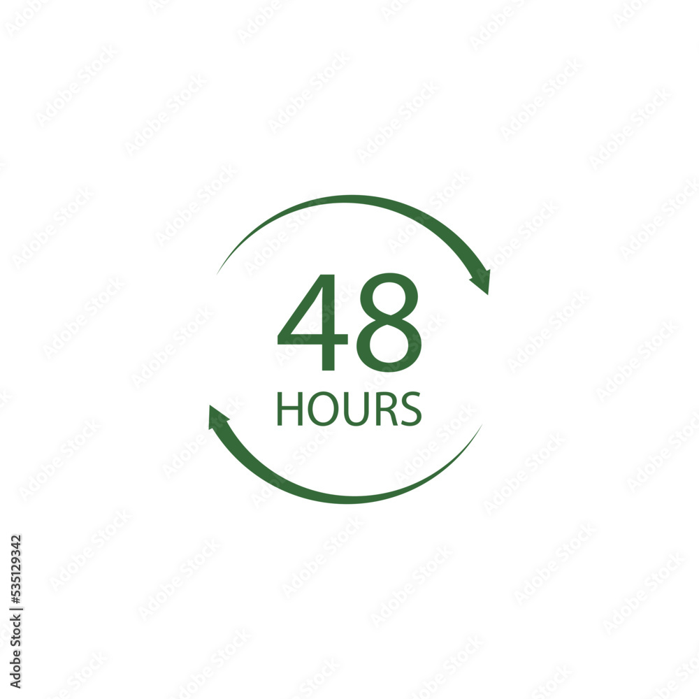 sign of 48 clock arrow hours logo sign of 48 clock arrow hours logo