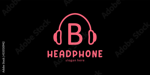 Headphone Logo Design with Letter B