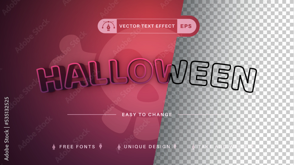 Halloween Stroke - Editable Text Effect, Font Style