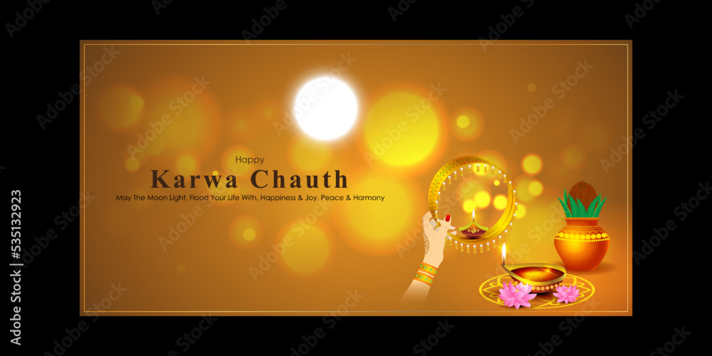 Fototapeta premium Karwa Chauth-Indian festival –sale banner
