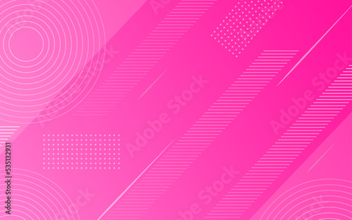 Gradient Pink background with memphis and line elements