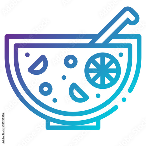 alcoholic drinks line gradient icon
