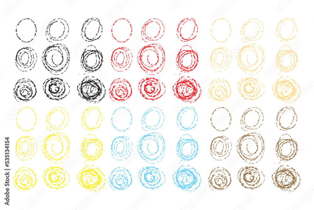 set of popular circle grunge isolated on white background set of popular circle grunge isolated on white background