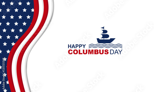 Illustration Background Columbus Day with Copy Space and Silhoutte Ship Perfect for Columbus Day Event. Suitable to place on content with that theme. EPS 10 