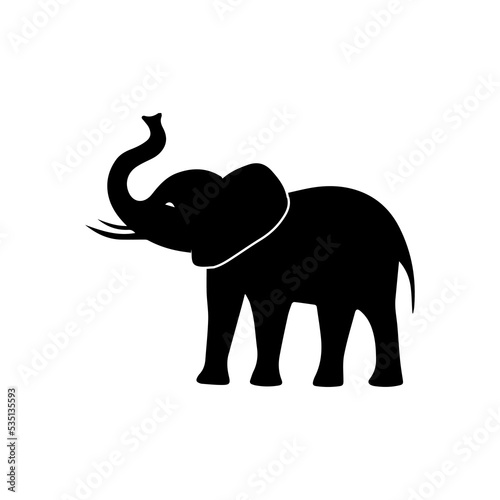 elephant vector silhouete isolated on white bacground.