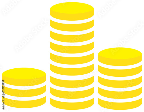Gold coins symbol PNG image.