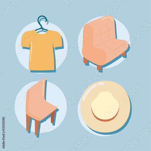 flea market, icons set