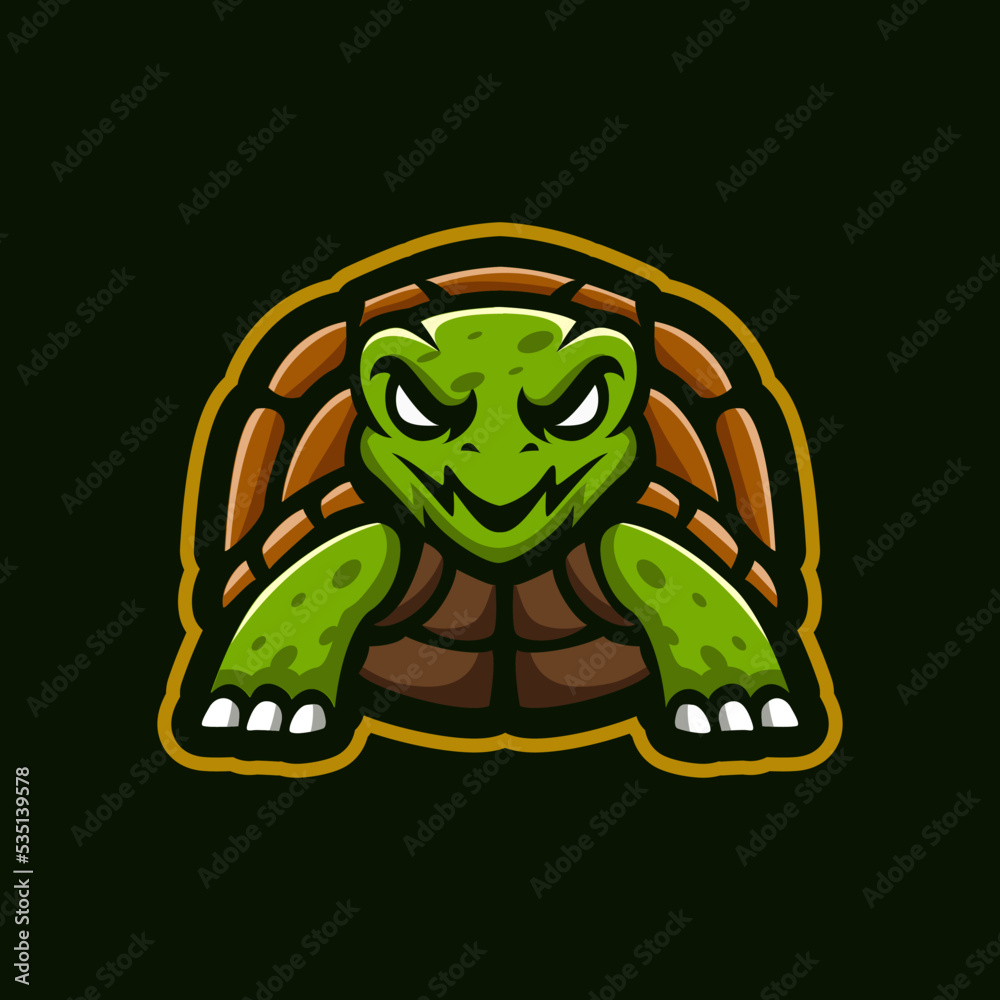 Obraz premium turtle mascot logo gaming illustration vector