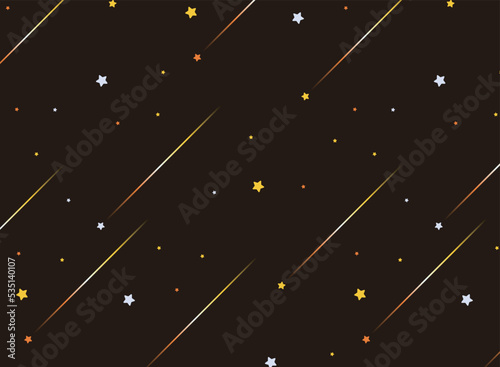 流れ星のある星空のシームレスなパターン背景