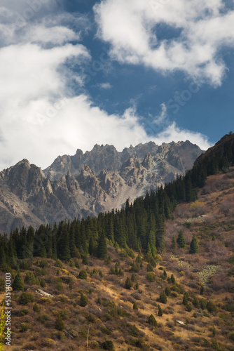 Landscape above Ala Archa Pass, Kyrgyzstan.