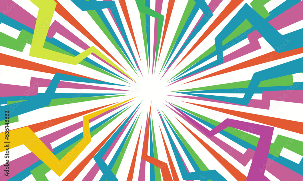 Fototapeta premium Colorful gradient ray burst dot style background vector design