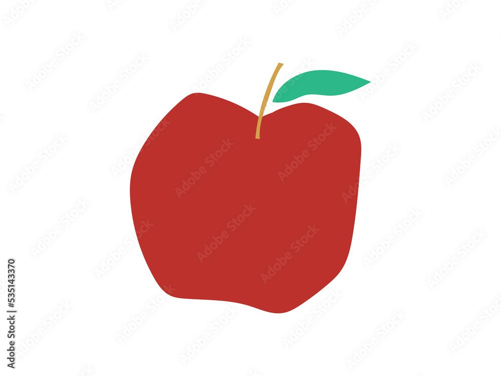 Flat apple hand drawn vector illustration. Ripe fruit, juicy organic food abstract drawing isolated on pastel beige background. Trendy home decor. Modern color print Flat apple hand drawn vector illustration. Ripe fruit, juicy organic food abstract drawing isolated on pastel beige background. Trendy home decor. Modern color print