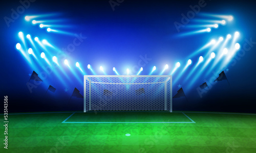 Football Bright stadium arena lights vector design.