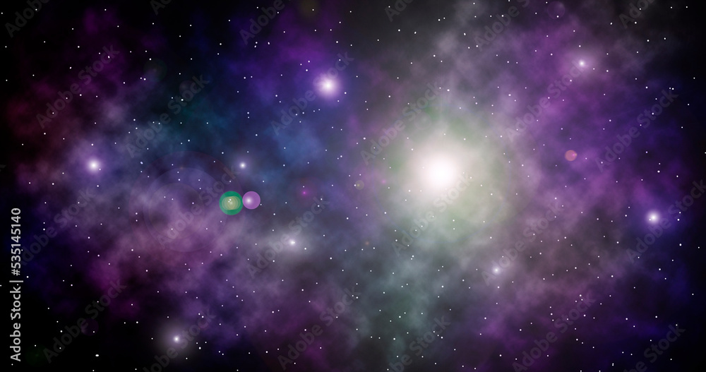 Science wallpaper with colorful galaxy in deep space
