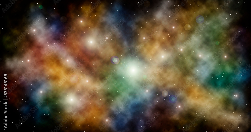 Abstract science wallpaper with colorful constellation and stars