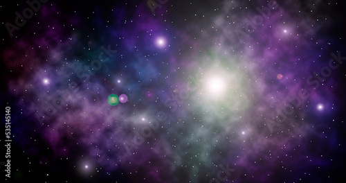 Science wallpaper with colorful galaxy in deep space