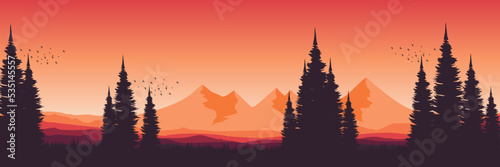 mountain landscape flat design vector good for wallpaper  background  backdrop  banner  web  and design template